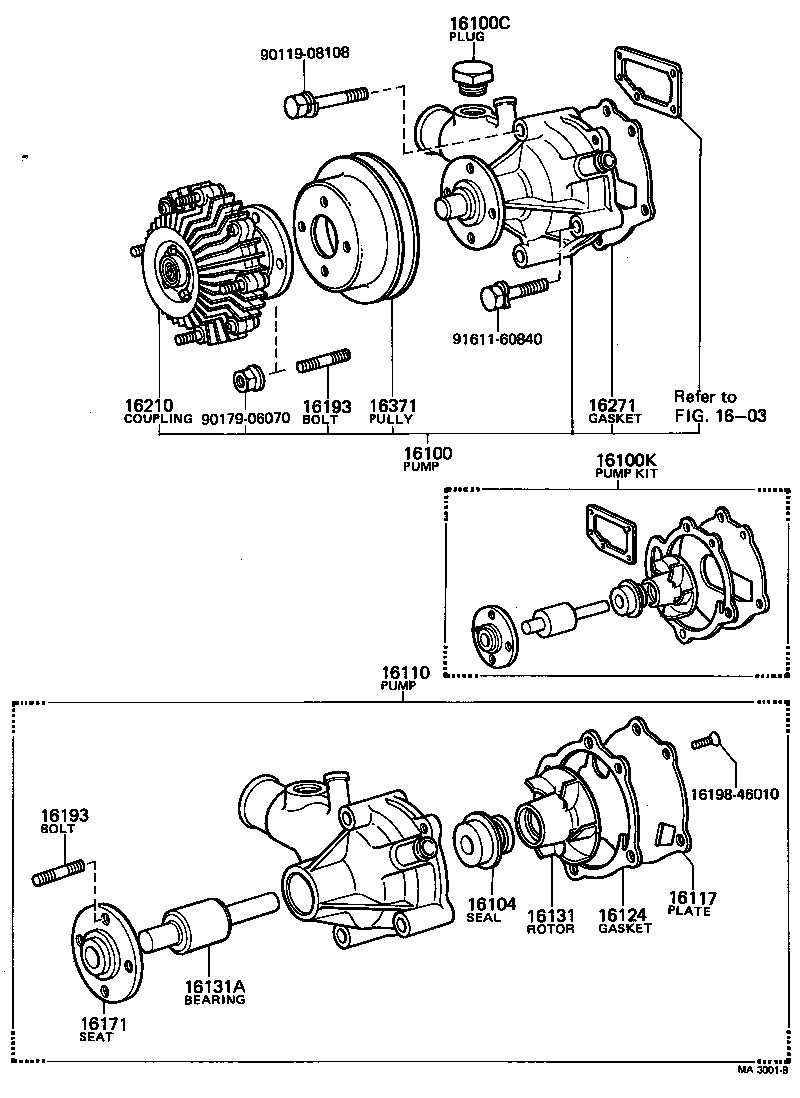 16271-47020 GASKET, WATER PUMP product image