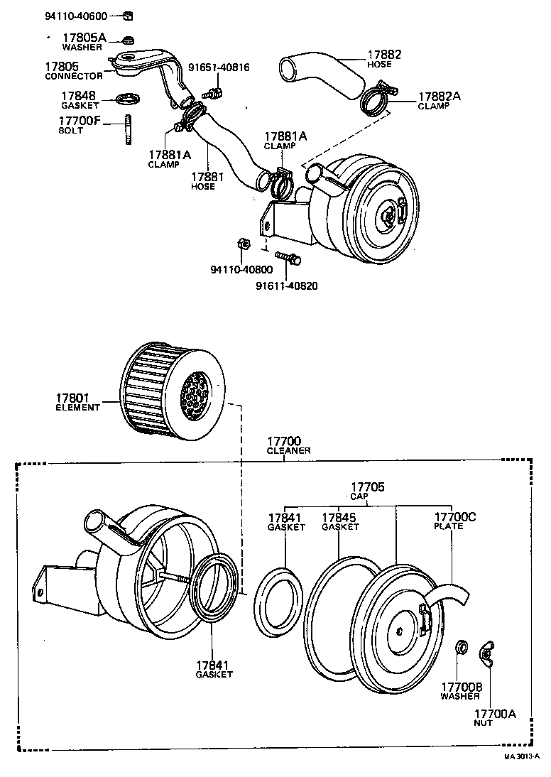 17705-23050 CAP SUB-ASSY, AIR CLEANER product image