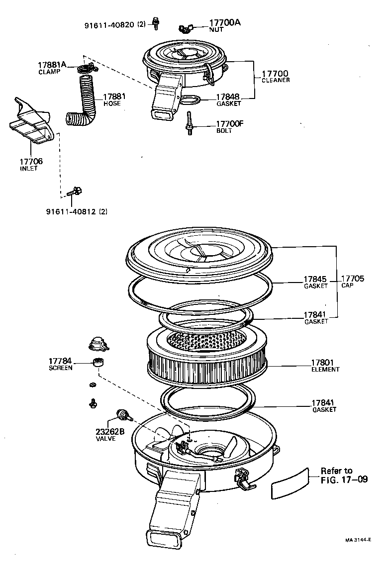 17705-34142 CAP SUB-ASSY, AIR CLEANER product image