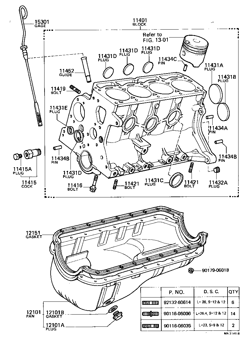 11401-29205 BLOCK SUB-ASSY, CYLINDER product image