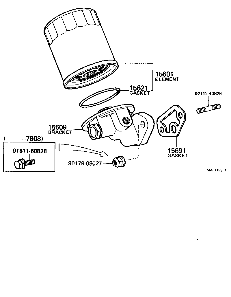 15609-26020 BRACKET SUB-ASSY, OIL FILTER product image