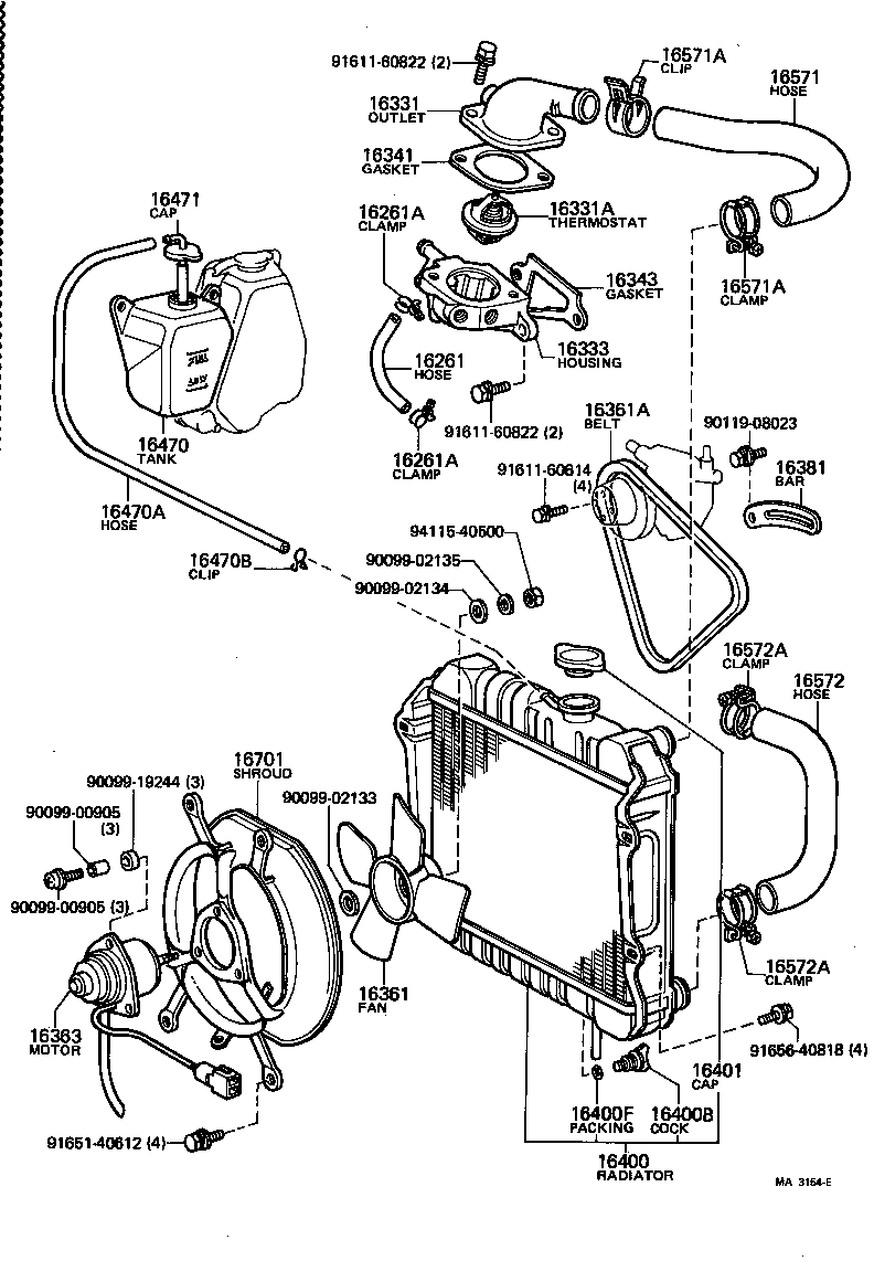 16261-13050 HOSE, WATER BY-PASS product image
