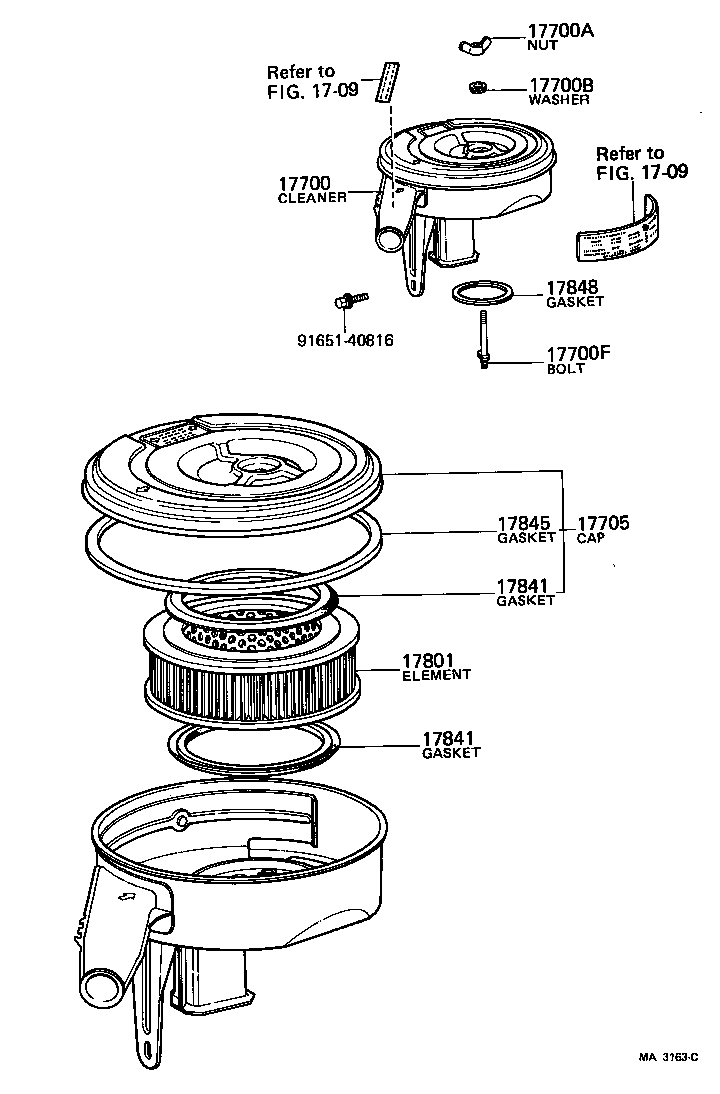 17705-24291 CAP SUB-ASSY, AIR CLEANER product image