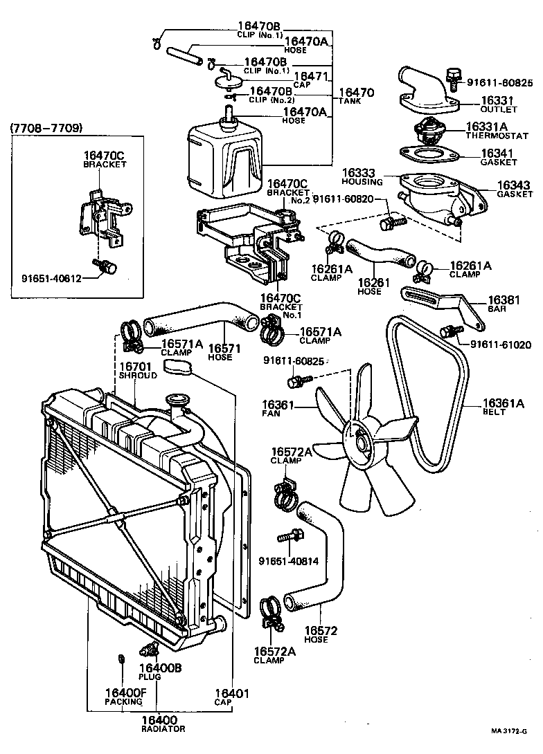 16261-38010 HOSE, WATER BY-PASS product image