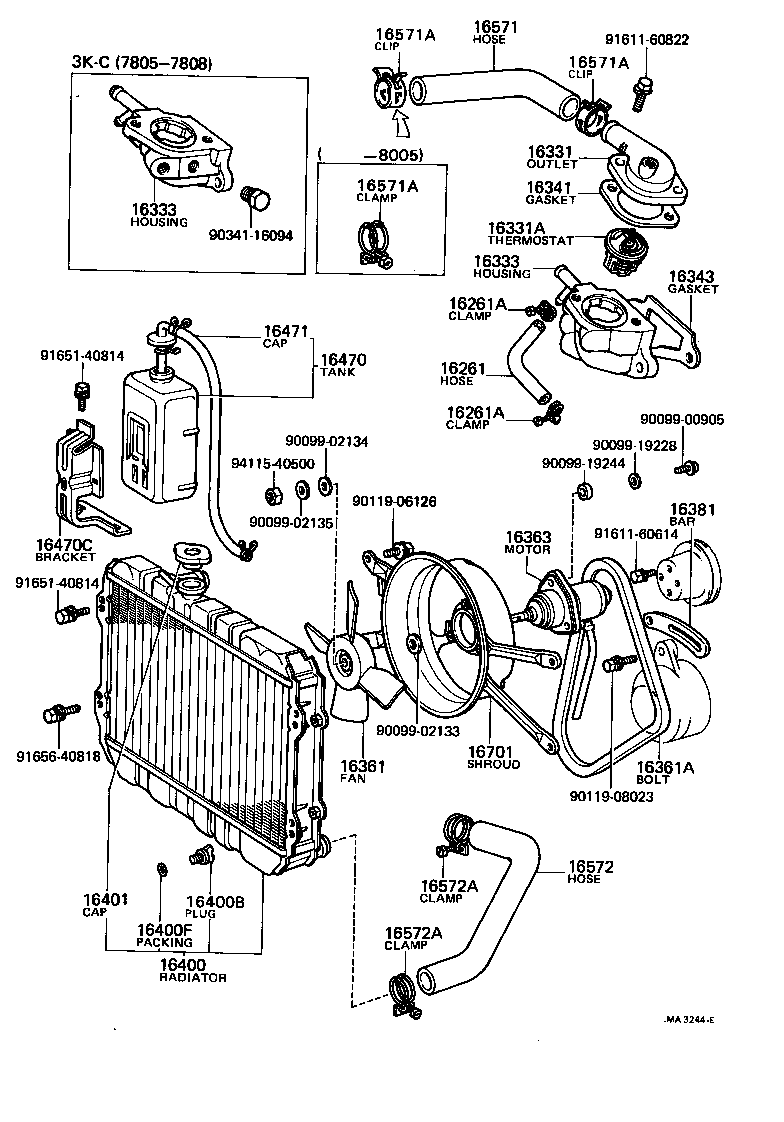 16261-25010 HOSE, WATER BY-PASS product image