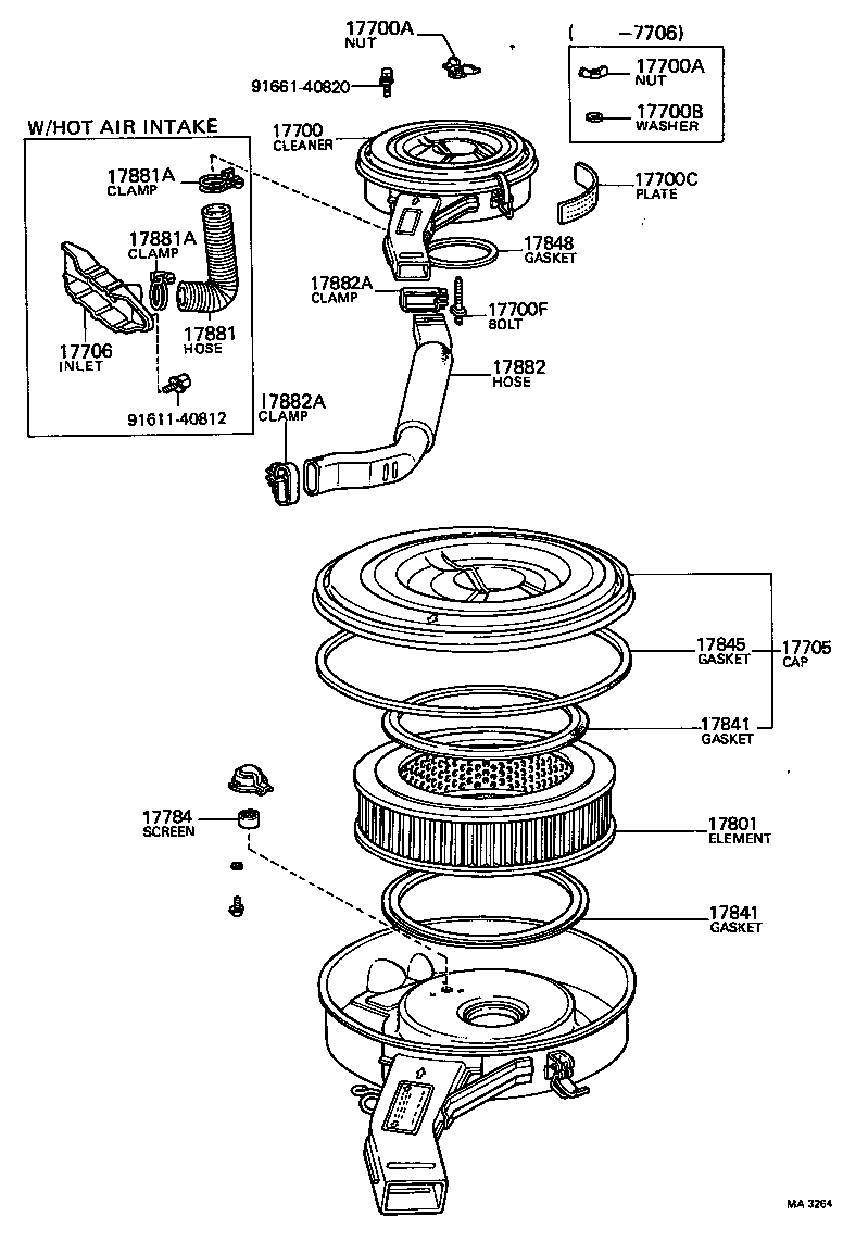 17705-34071 CAP SUB-ASSY, AIR CLEANER product image