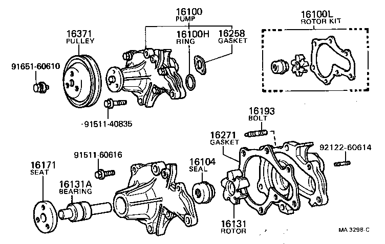 16193-15010 BOLT, STUD(FOR WATER PUMP COVER) product image