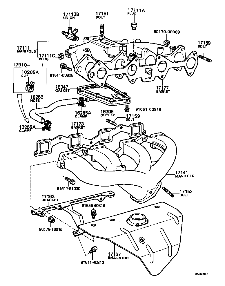 17167-31010 INSULATOR, EXHAUST MANIFOLD HEAT, NO.1 product image