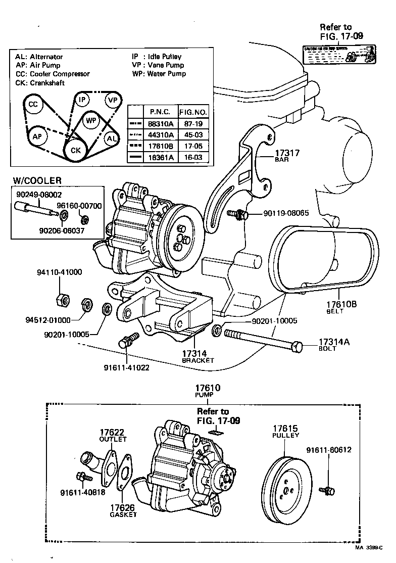 17314-37010 BRACKET, AIR PUMP product image
