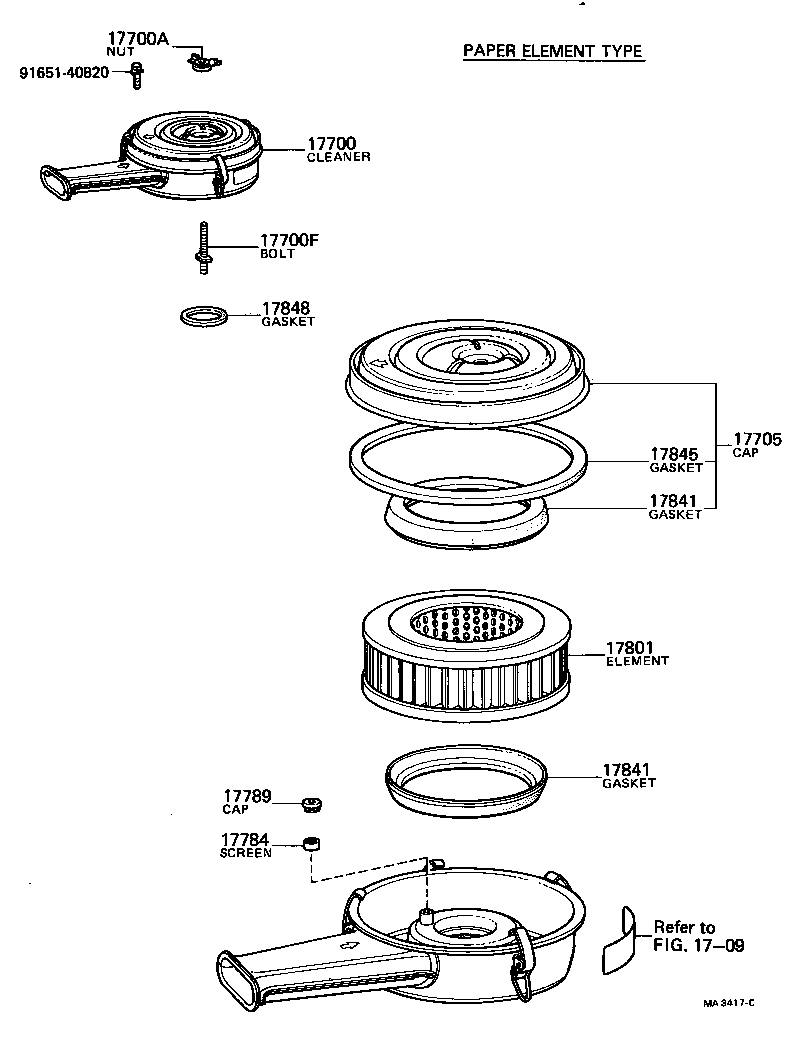 17705-34142 CAP SUB-ASSY, AIR CLEANER product image
