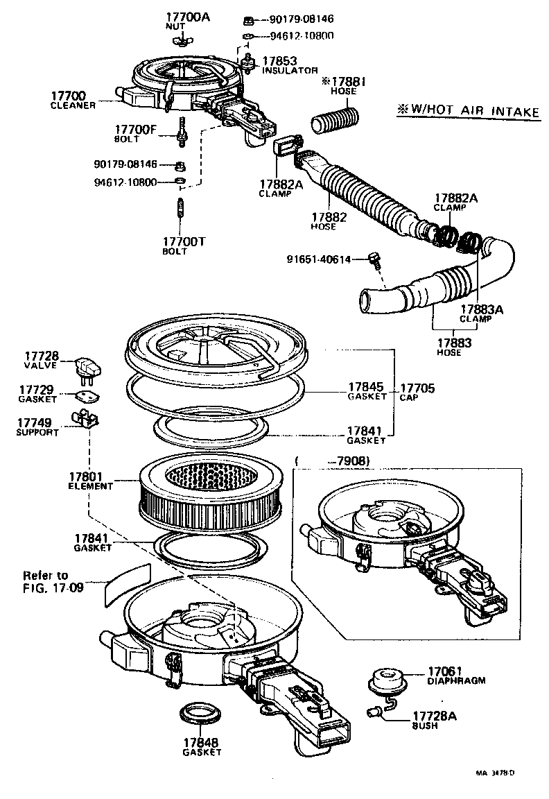 17705-38020 CAP SUB-ASSY, AIR CLEANER product image