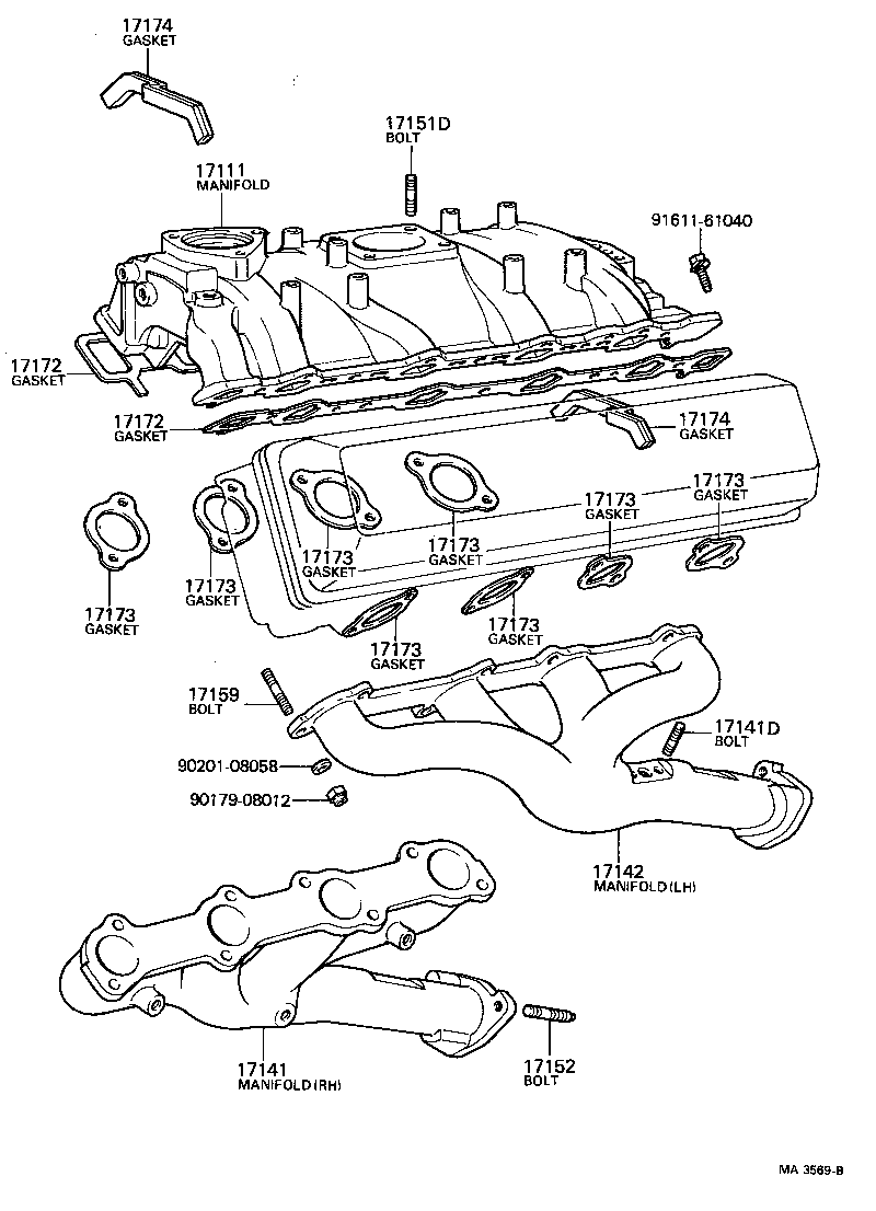 90116-08077 BOLT, STUD(FOR MANIFOLD TO CYLINDER HEAD) product image