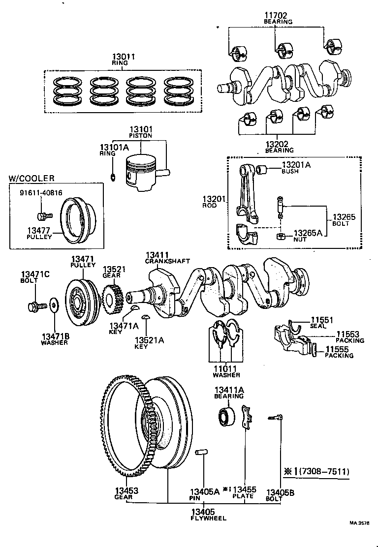 11013-31030 WASHER SET, CRANKSHAFT THRUST product image