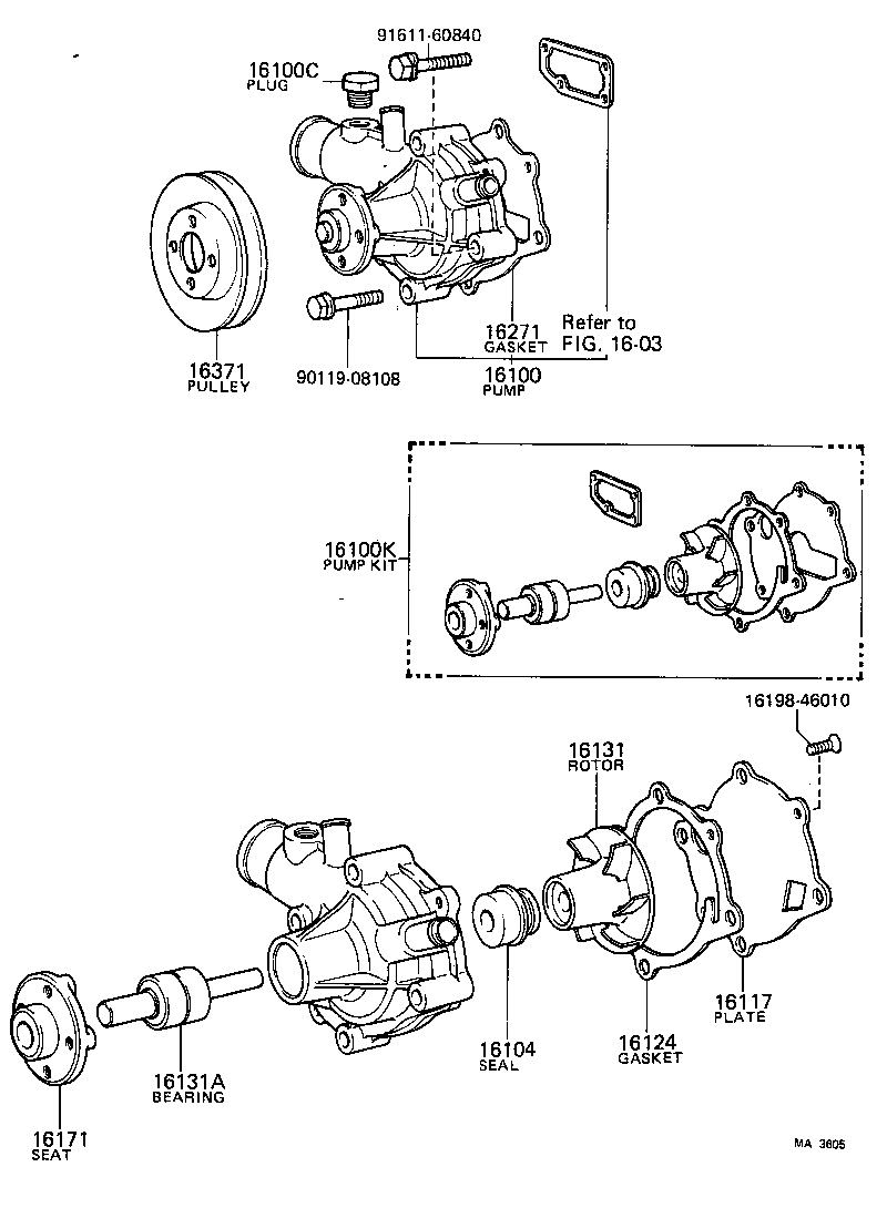 16100-49217 PUMP ASSY, ENGINE WATER product image