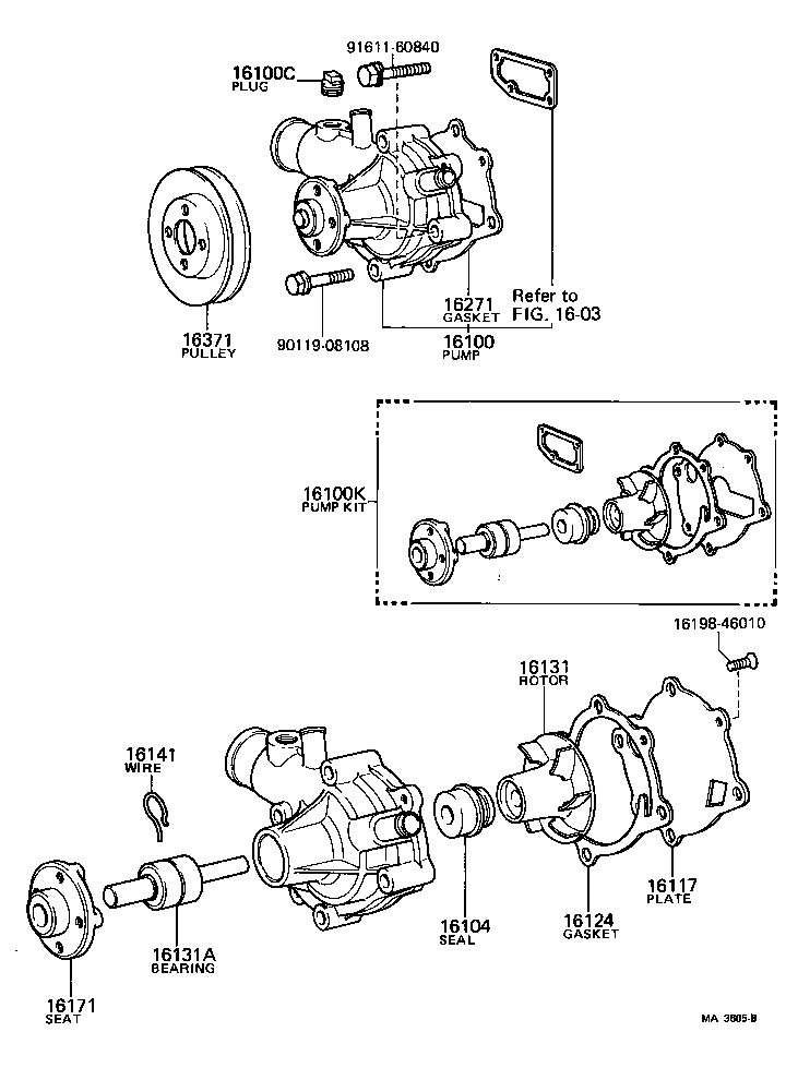 16100-49218 PUMP ASSY, ENGINE WATER product image