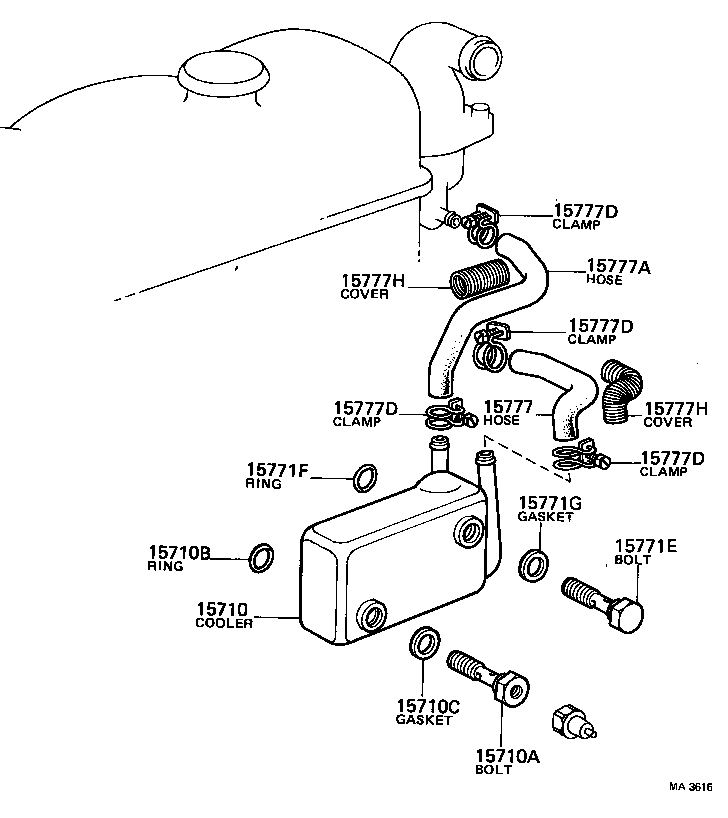 15710-38010 COOLER ASSY, OIL product image