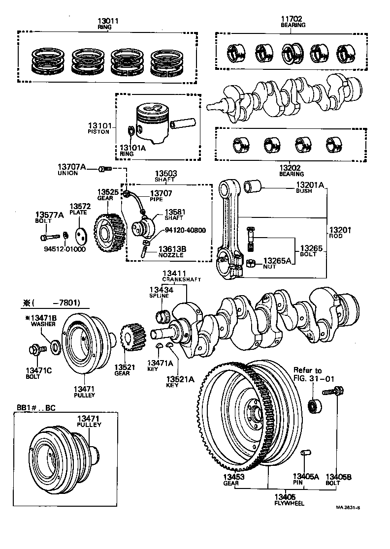 88358-36041 PULLEY, CRANKSHAFT, NO.2 product image