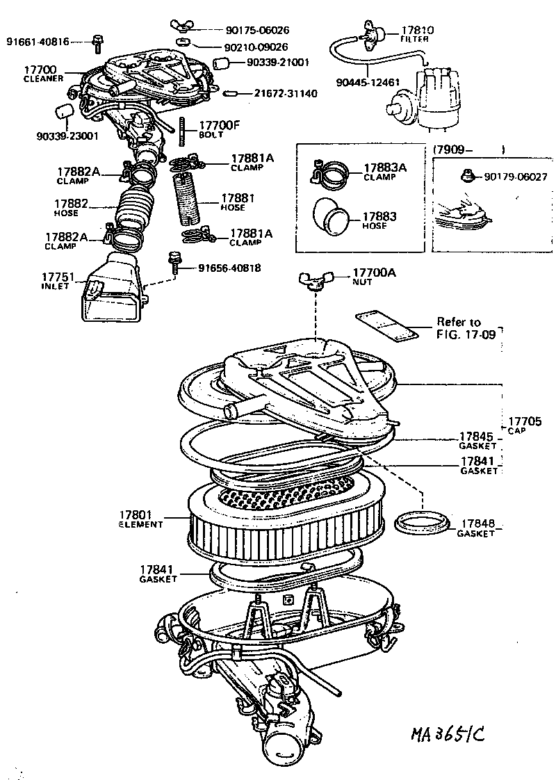 17705-60154 CAP SUB-ASSY, AIR CLEANER product image