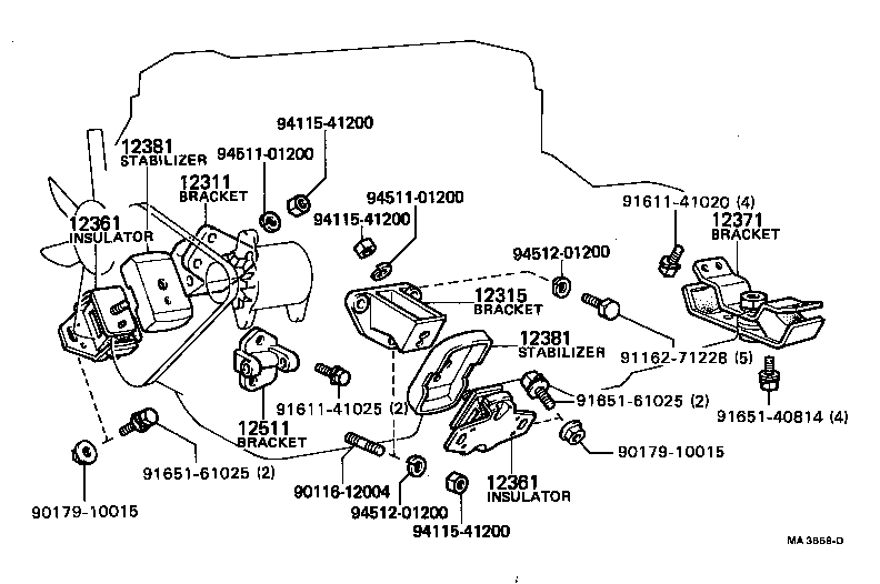 12381-54020 STABILIZER, ENGINE MOUNTING product image