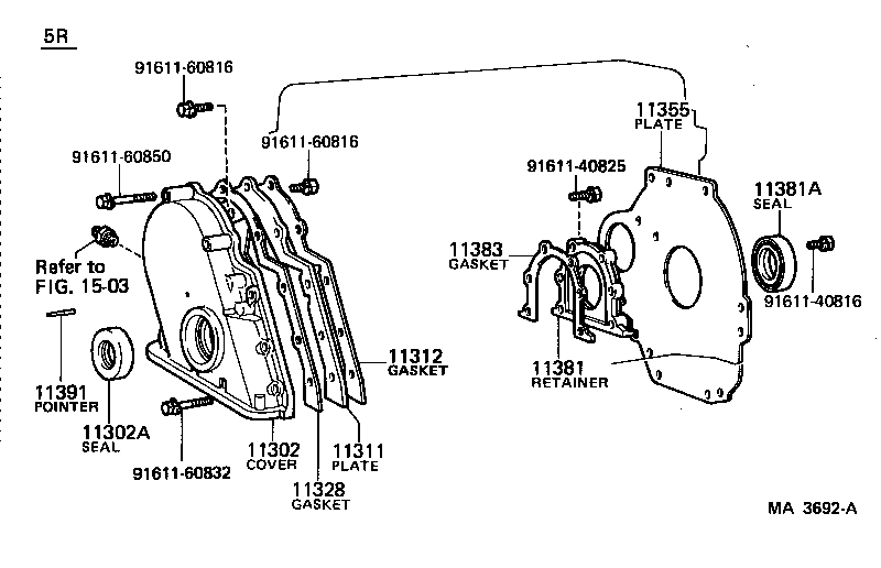 11381-68010 RETAINER, ENGINE REAR OIL SEAL product image