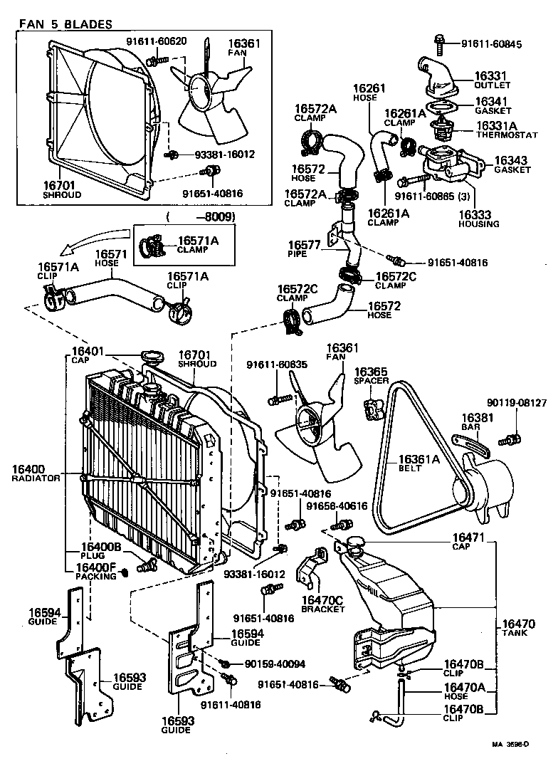 16571-44100 HOSE, RADIATOR, OUTLET product image
