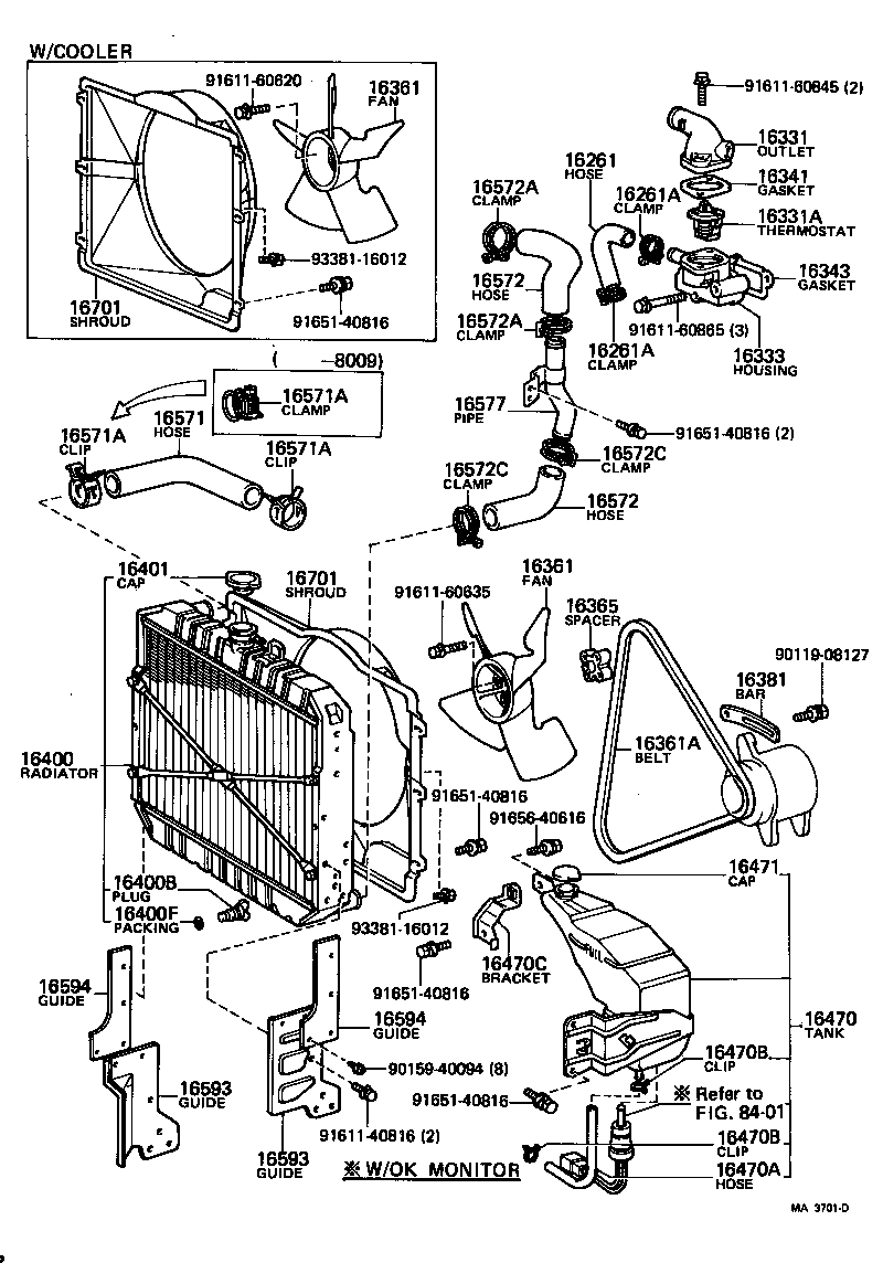 16573-56010 HOSE, RADIATOR, OUTLET product image