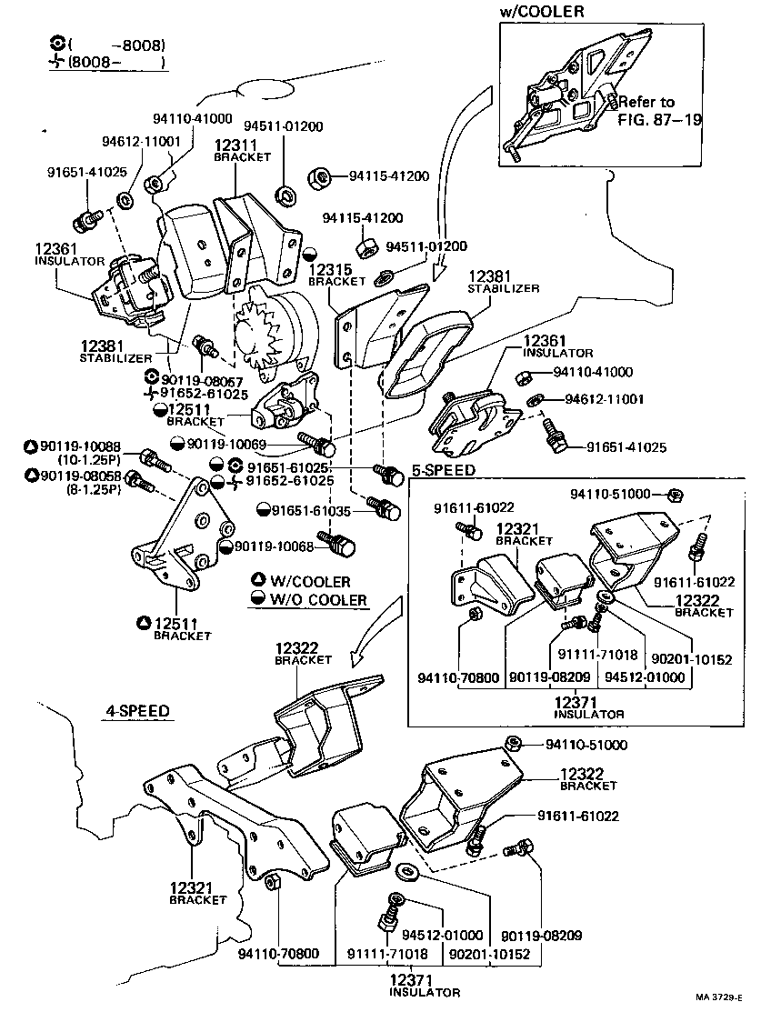 12326-38020 BRACKET, ENGINE MOUNTING, REAR NO.2 product image