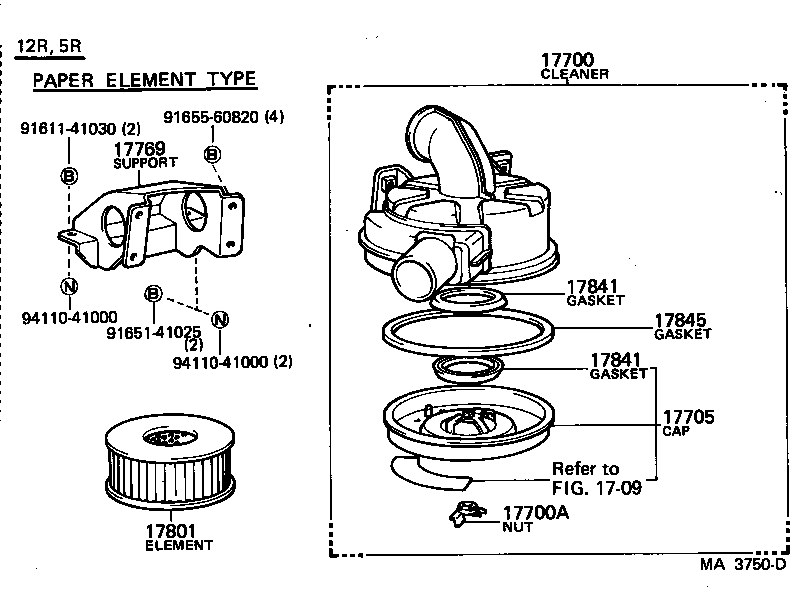 17703-54010 CAP SUB-ASSY, AIR CLEANER product image
