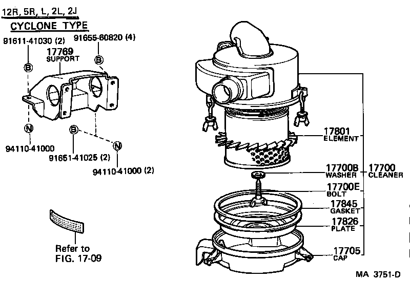 17703-54010 CAP SUB-ASSY, AIR CLEANER product image
