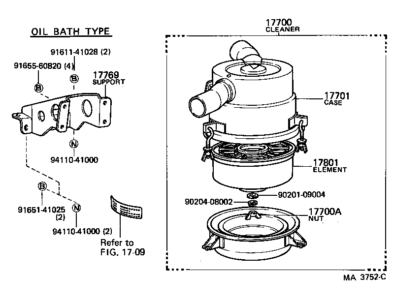 17703-54010 CAP SUB-ASSY, AIR CLEANER product image
