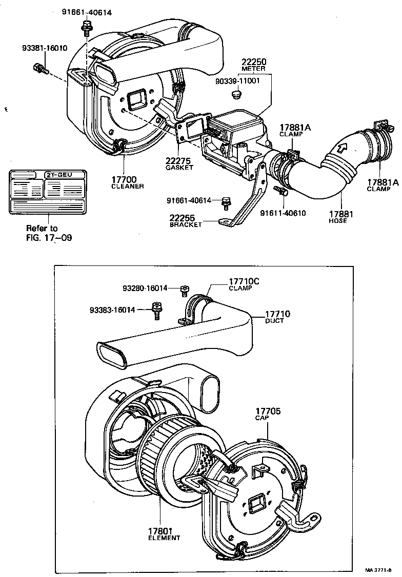 17705-26050 CAP SUB-ASSY, AIR CLEANER product image