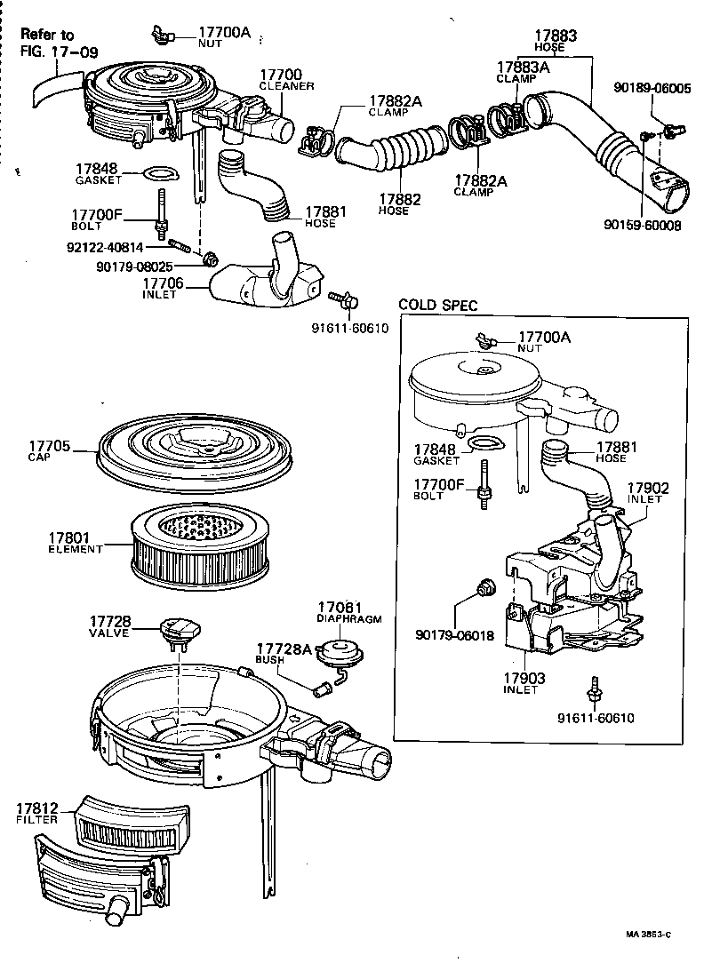 17705-26050 CAP SUB-ASSY, AIR CLEANER product image
