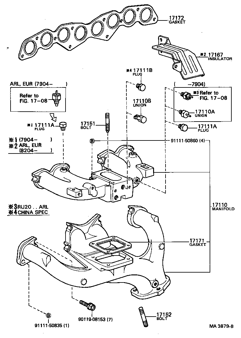 90116-08065 BOLT, STUD(FOR MANIFOLD TO CYLINDER HEAD) product image