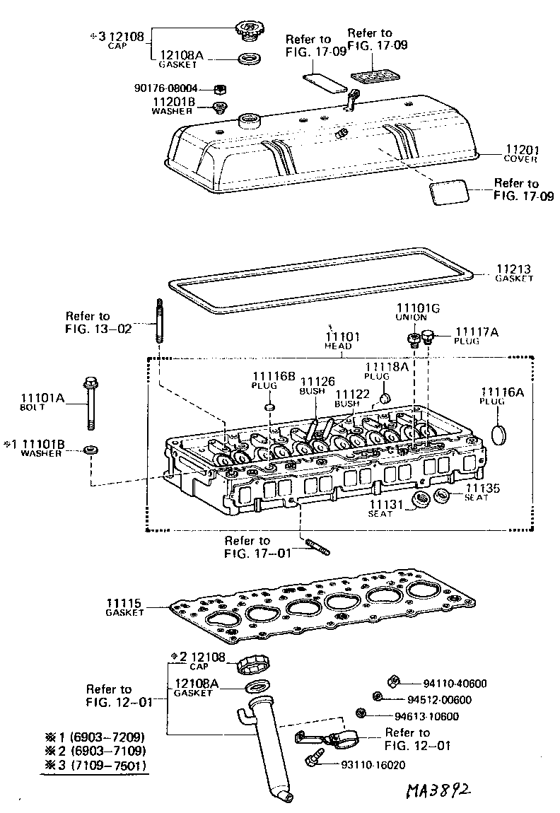 11101-60091 HEAD SUB-ASSY, CYLINDER product image