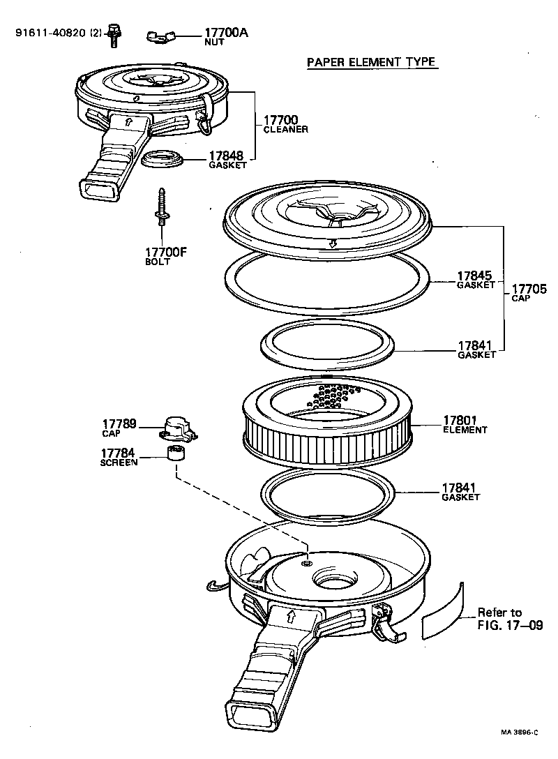 17705-34142 CAP SUB-ASSY, AIR CLEANER product image