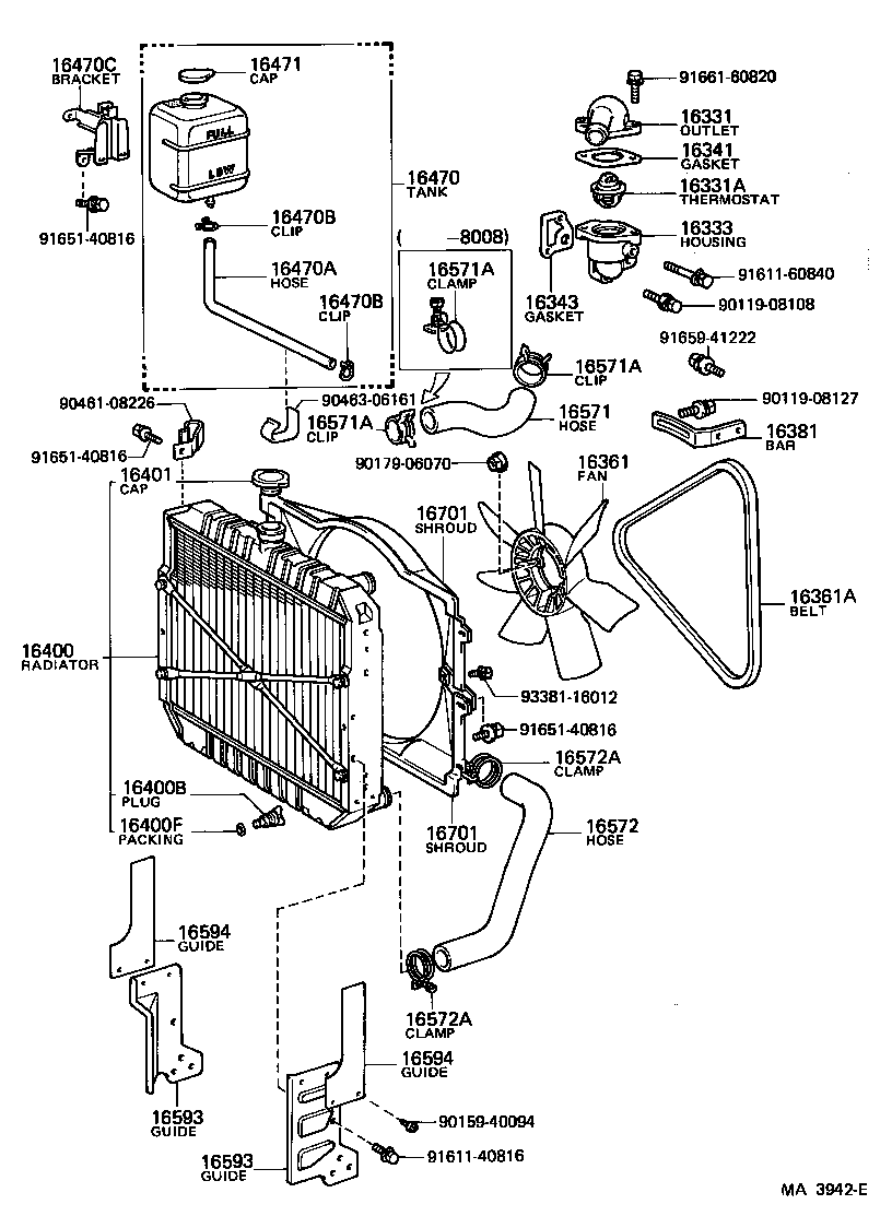 16571-44100 HOSE, RADIATOR, OUTLET product image