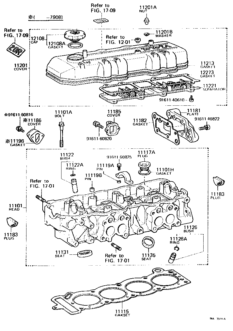 11101-39196 HEAD SUB-ASSY, CYLINDER product image