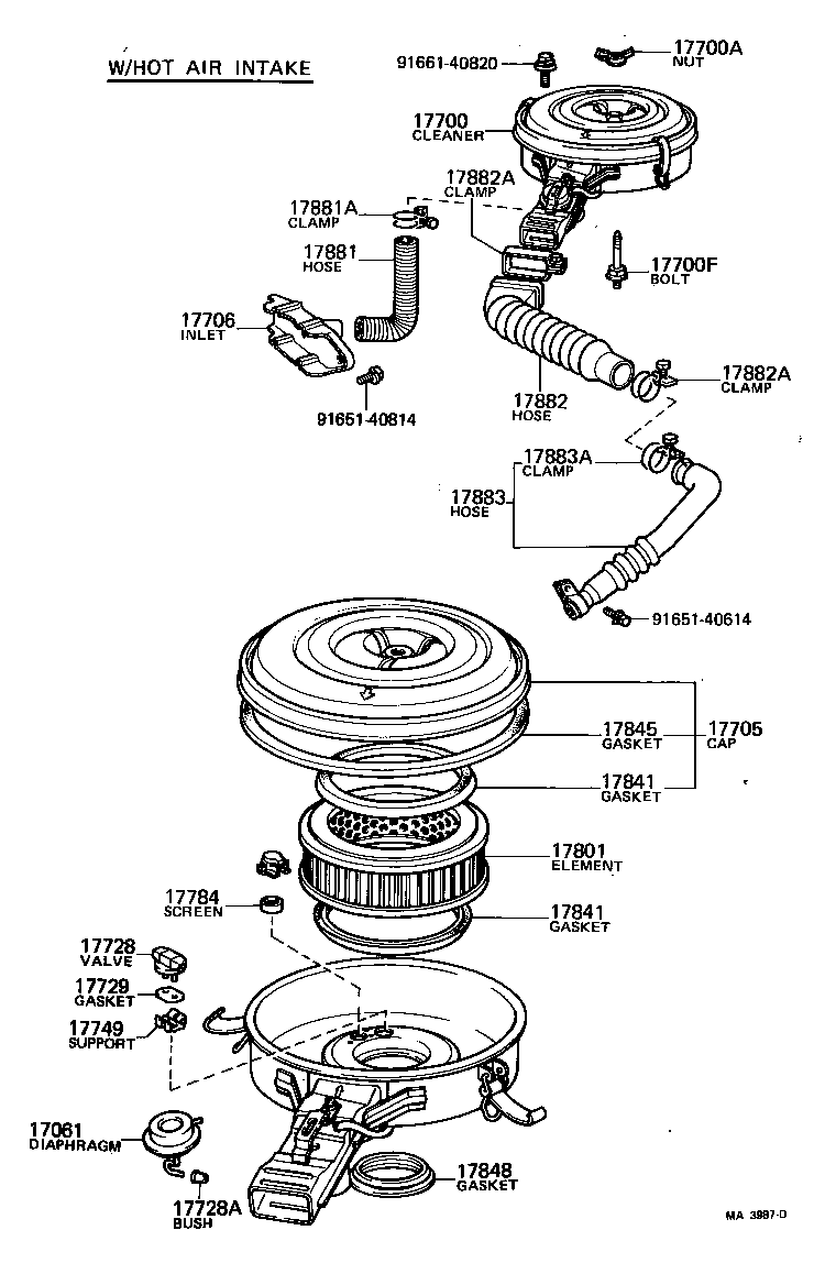 17700-34540 CLEANER ASSY, AIR product image
