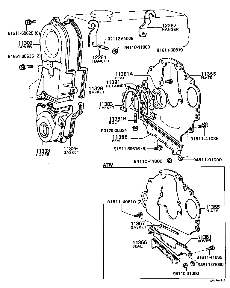 92122-60612 BOLT, STUD(FOR ENGINE REAR OIL SEAL RETAINER) product image