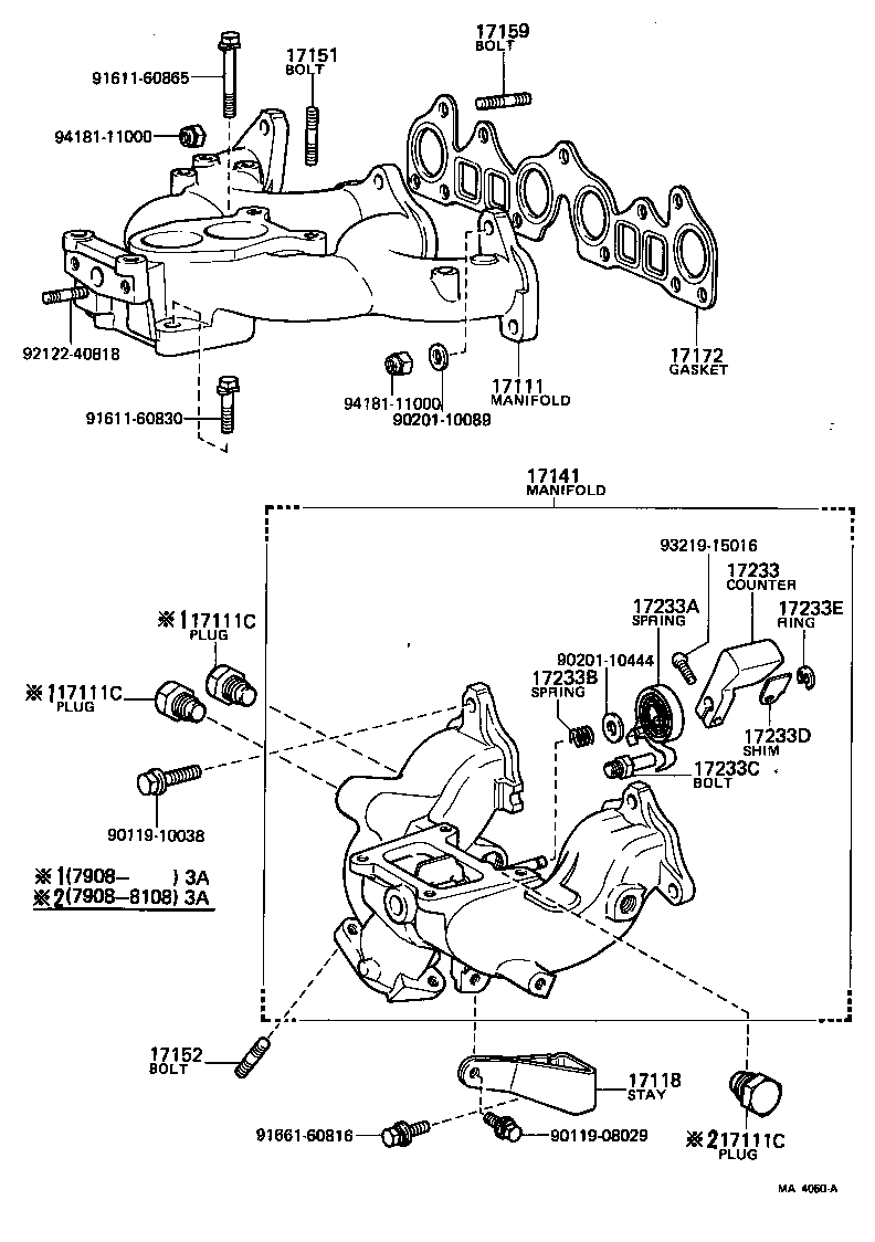 17140-15040 MANIFOLD, EXHAUST product image
