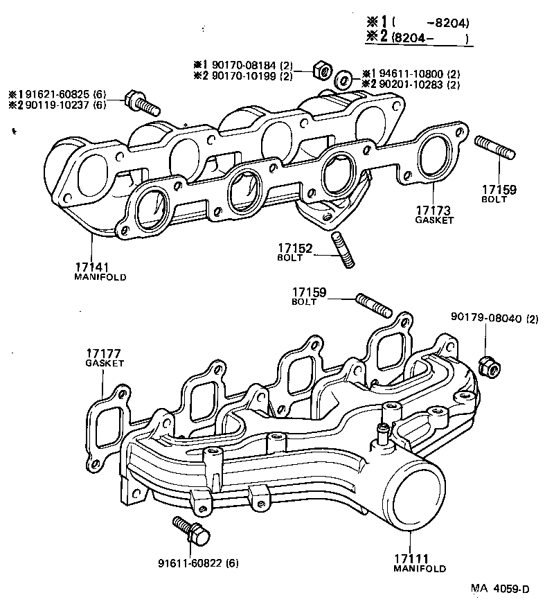 90116-10091 BOLT, STUD(FOR MANIFOLD TO CYLINDER HEAD) product image