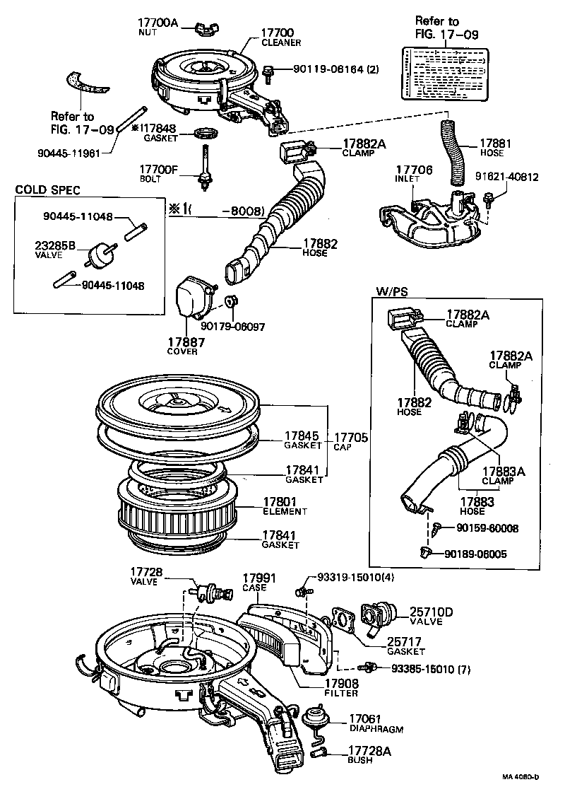 17705-26050 CAP SUB-ASSY, AIR CLEANER product image