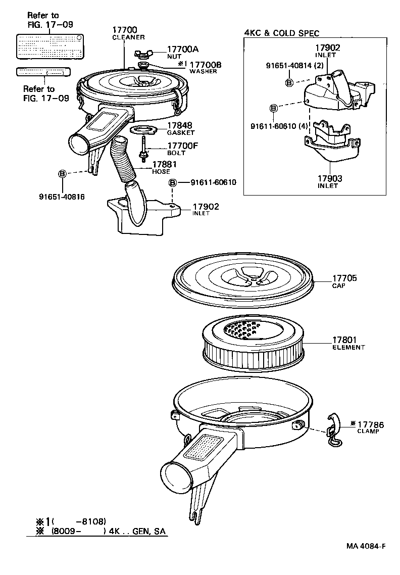 17705-26090 CAP SUB-ASSY, AIR CLEANER product image