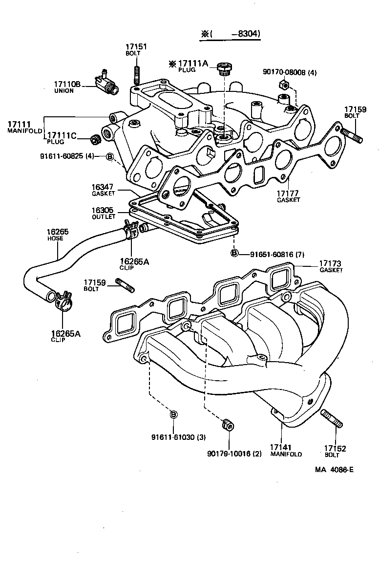 90116-08004 BOLT, STUD(FOR TURBOCHARGER STAY) product image