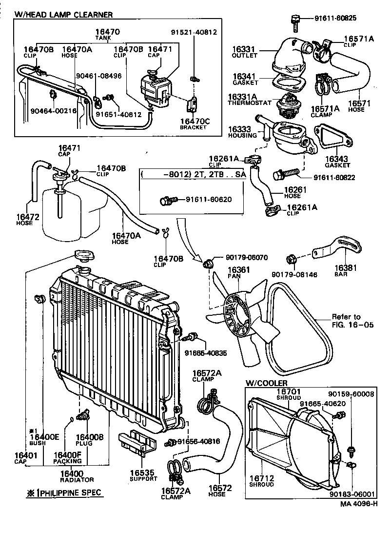 16264-64040 HOSE, WATER BY-PASS, NO.2 product image