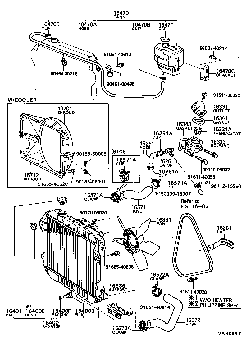 16264-64040 HOSE, WATER BY-PASS, NO.2 product image