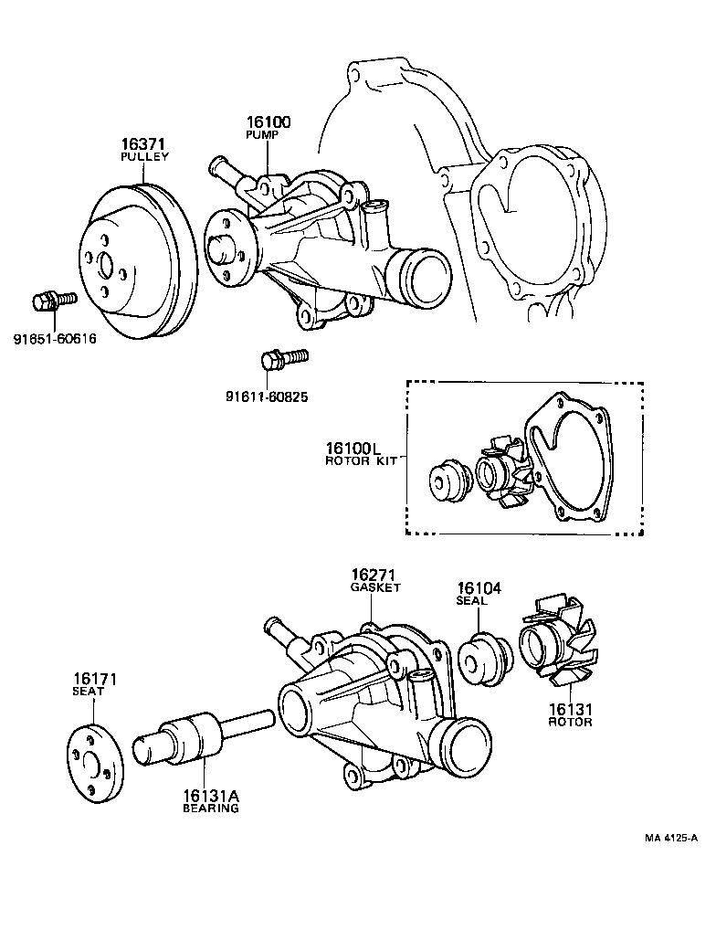 16100-28030 PUMP ASSY, ENGINE WATER product image