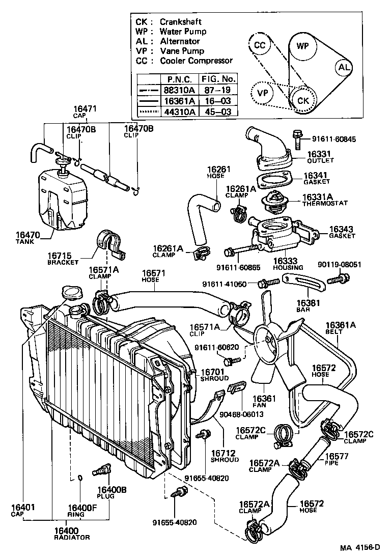 16264-54010 HOSE, WATER BY-PASS, NO.2 product image