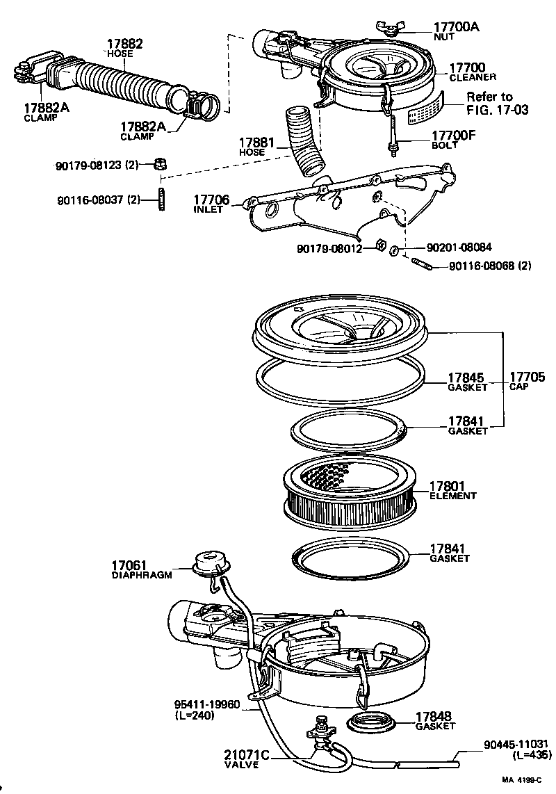 17700-41510 CLEANER ASSY, AIR product image