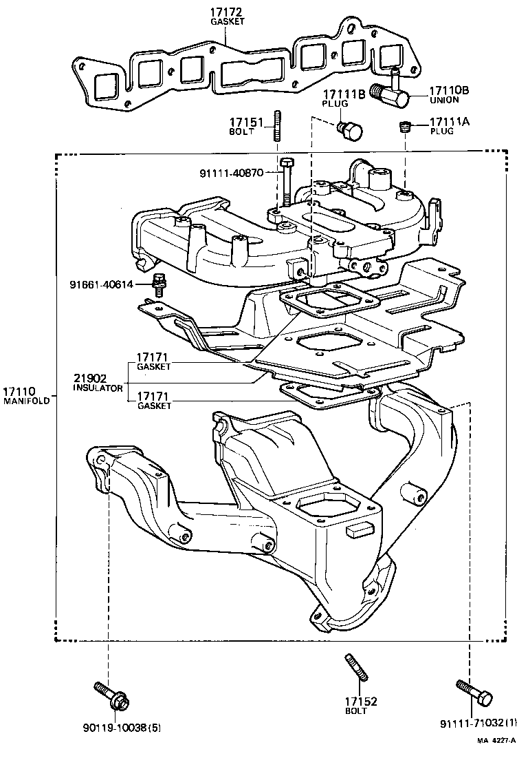 90116-08255 BOLT, STUD(FOR MANIFOLD TO CYLINDER HEAD) product image